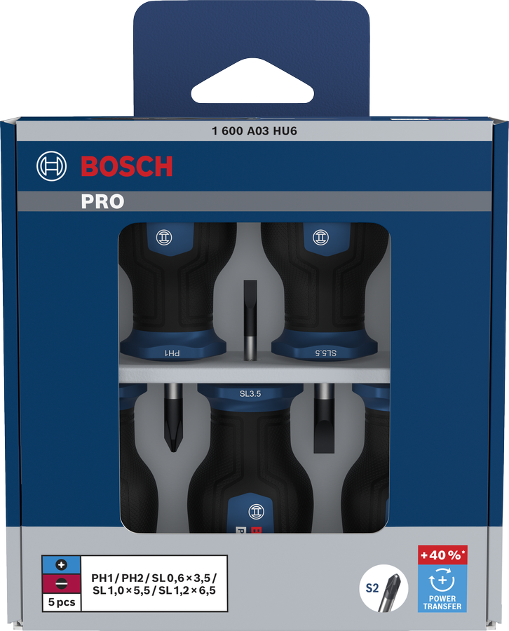 PRO Stubby Screwdriver PH/SL Set, 5 pcs