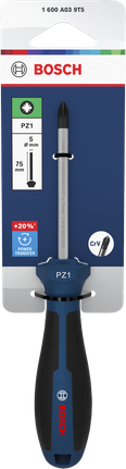 Bosch PZ1 x 75 mm screwdriver with ergonomic handle.