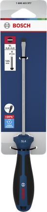 Bosch SL 0.8 x 4.0 x 125 mm screwdriver in retail packaging.