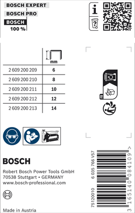 Bosch Fine Wire Staples Type 53/8 for staplers.