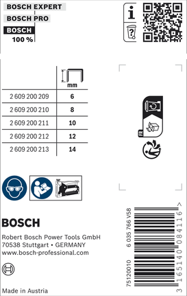 Bosch Fine Wire Staples Type 53/10, 10 mm length.