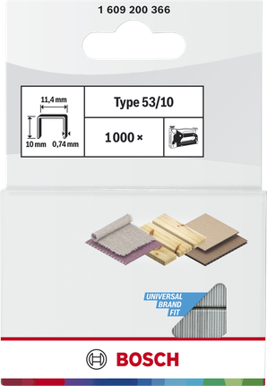 Bosch Fine Wire Staples Type 53/10 for staplers.
