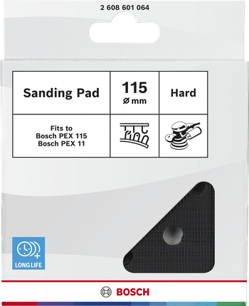 Bosch sanding pad hard 115mm with 8 holes.