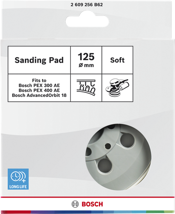 Bosch soft 125 mm sanding pad for PEX and AdvancedOrbit.