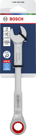 Bosch Ratchet Combination Wrench 12 mm Chrome Vanadium.