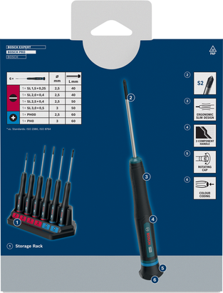 PRO Precision Screwdriver PH/SL Set, 6 pcs
