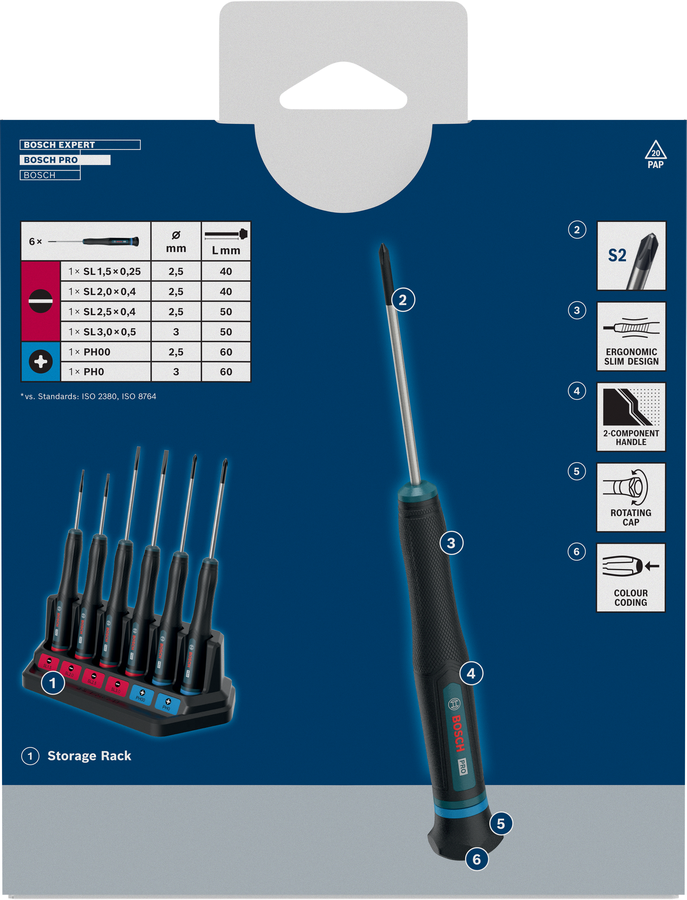 PRO Precision Screwdriver PH/SL Set, 6 pcs