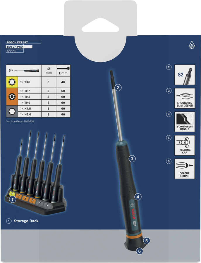 PRO Precision Screwdriver TX/TH/H Set, 6 pcs