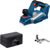 Bosch GHO18V-20 cordless planer with dust bag.