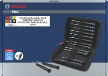 Bosch PRO Precision Screwdriver Set 14 pcs with color coding.