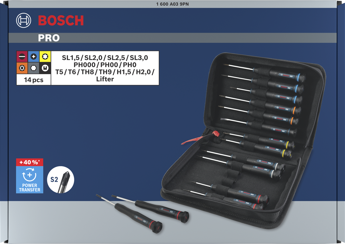 PRO Precision Screwdriver PH/SL/TX/TH/H Set, 14 pcs
