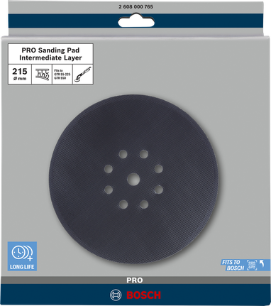 Bosch backing pad 215 mm with 8 holes for sanding.
