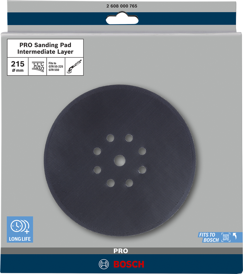 Bosch backing pad 215 mm with 8 holes for sanding.