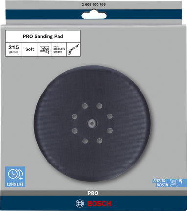 Bosch PRO Sanding Pad soft 215 mm with 8 holes.