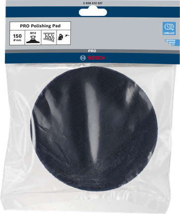 Bosch M14 backing pad 150 mm with hook-and-loop fastening.