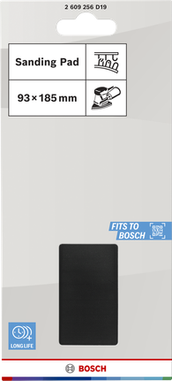 Bosch sanding plate 93 x 185 mm for long life use.