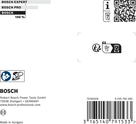 Bosch sanding plate 101 x 149 mm packaging.