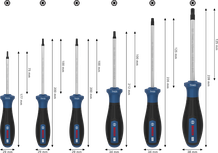 Bosch PRO Screwdriver Set TH 6 pcs with color coded handles.
