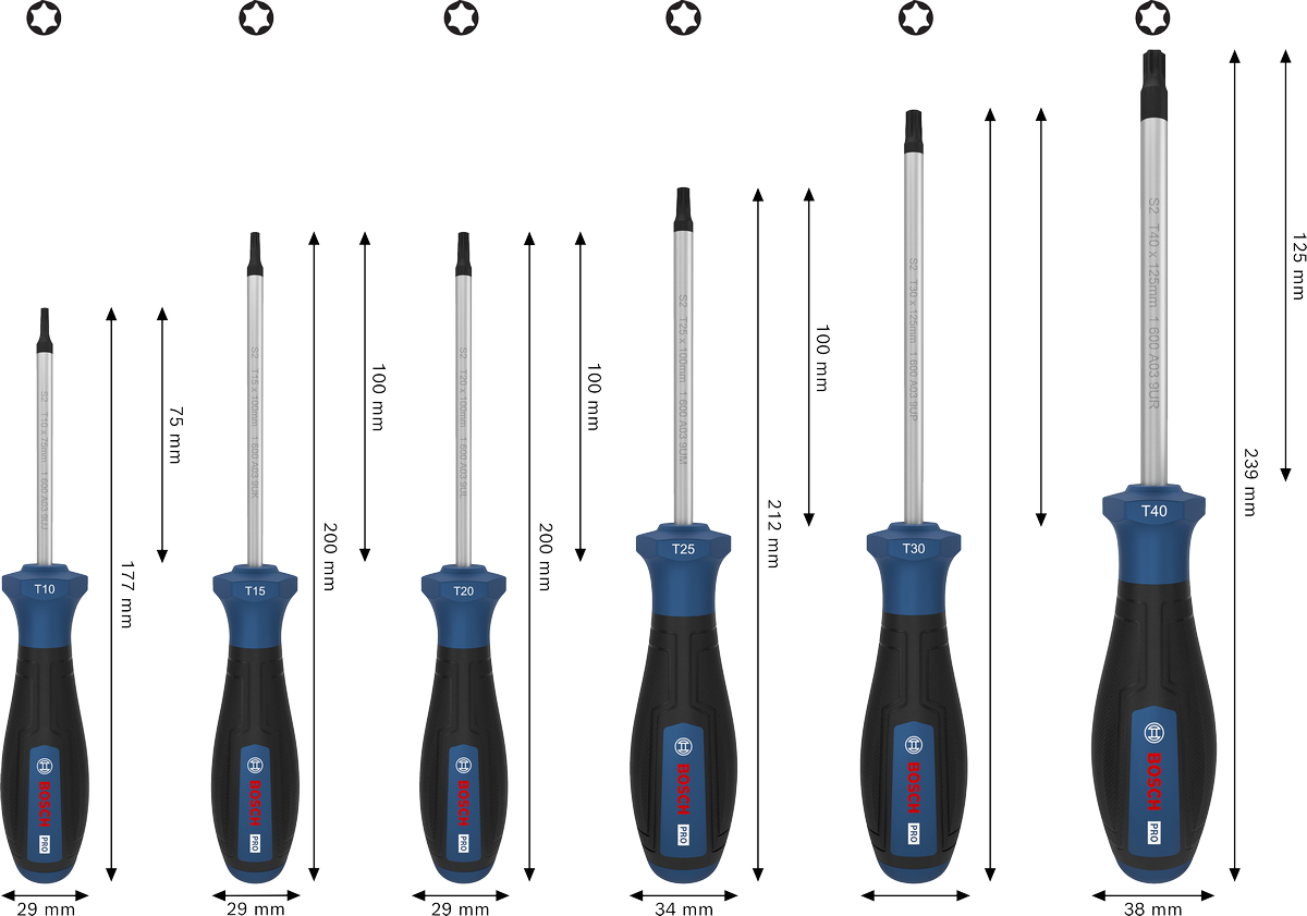 PRO Screwdriver Torx Set, 6 pcs