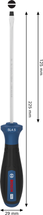 Bosch PRO Screwdriver SL 1.0 x 4.5 x 125 mm with ergonomic handle.