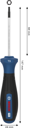 Bosch PRO Screwdriver TX9 x 60 mm with ergonomic handle.
