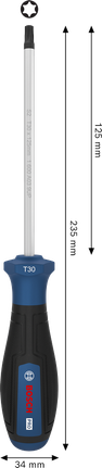 Bosch PRO Screwdriver TX30 x 125 mm with ergonomic handle.
