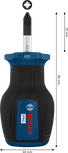 Bosch PRO Stubby Screwdriver PZ1 with 25 mm blade.