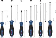 Bosch PRO Screwdriver Set PH/PZ/SL, 6 pcs with color-coded handles.