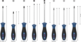 Bosch PRO Screwdriver Set PH/PZ/SL/TX 8 pcs with multi-component handles.