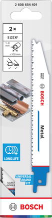 Bosch S 123 XF bi-metal reciprocating saw blade for metal.