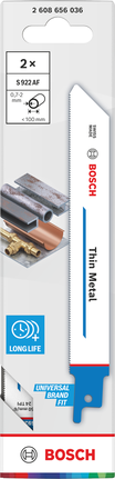Bosch S 922 AF Thin Metal blade 150mm for long life cutting.
