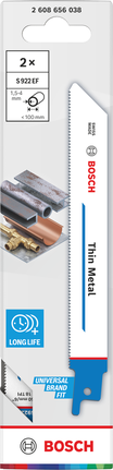Bosch S922EF Thin Metal blade 2 pack for long life cutting.