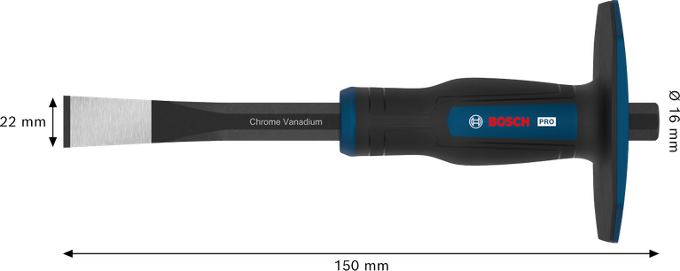 Bosch PRO Masonry Flat Chisel 250mm Chrome Vanadium.
