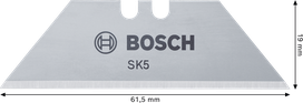 Bosch trapezoid blade SK5 steel 61.5 mm for folding knives.
