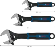 Bosch adjustable wrench set 150 200 250 mm 3 pieces.