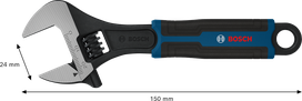 Bosch adjustable wrench 150 mm with 24 mm opening.