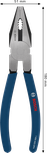 Bosch combination pliers with dipped non-slip handle, 180 mm.