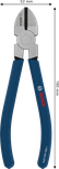 Bosch Diagonal Side Cutters 160 mm with non-slip handles.