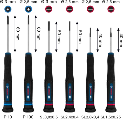 PRO Precision Screwdriver PH/SL Set, 6 pcs