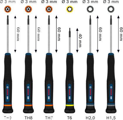 PRO Precision Screwdriver TX/TH/H Set, 6 pcs