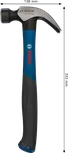 Bosch claw hammer 20 oz with curved carbon steel head.