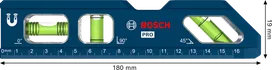 Bosch PRO Billet Torpedo Level 180 mm with magnetic base.