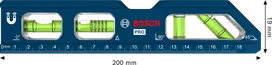 Bosch PRO Billet Torpedo Level 200 mm with magnetic base.