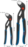 Bosch water pump pliers set with multi-component handles.