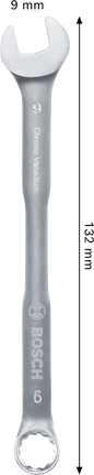 Bosch 9 mm combination wrench chrome vanadium.