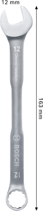 Bosch 12 mm combination wrench chrome vanadium.