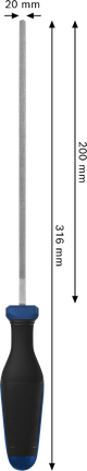 Bosch flat file 200 mm with ergonomic handle.