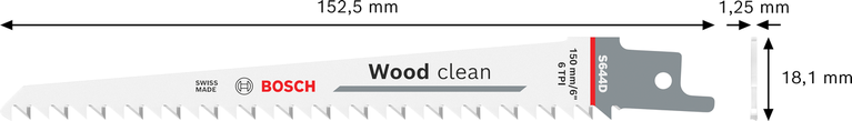 Bosch S 644 D wood clean reciprocating saw blade.