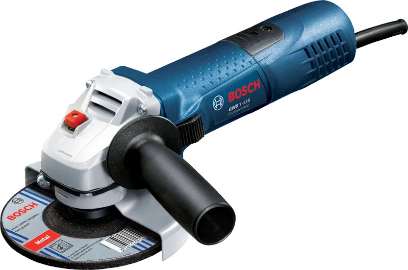Bosch GWS 7-125 angle grinder with 125mm disc.