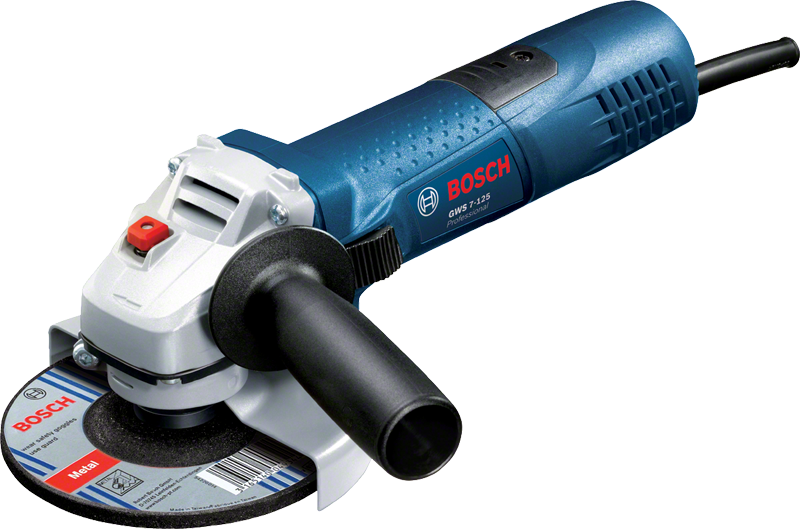 Bosch GWS 7-125 angle grinder with 125mm disc.